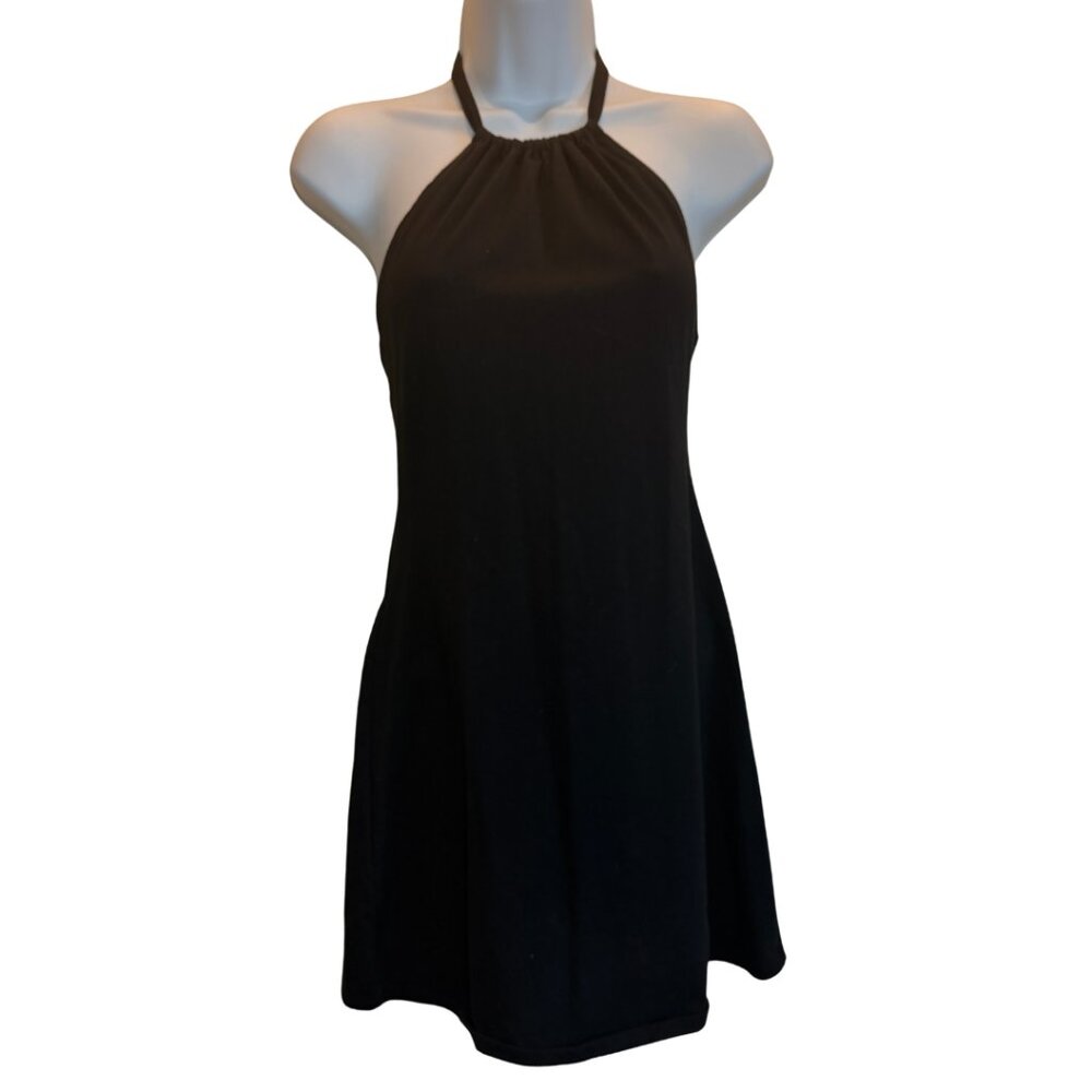 Reformation Black Halter Tie Mini Dress Women's Size Small S